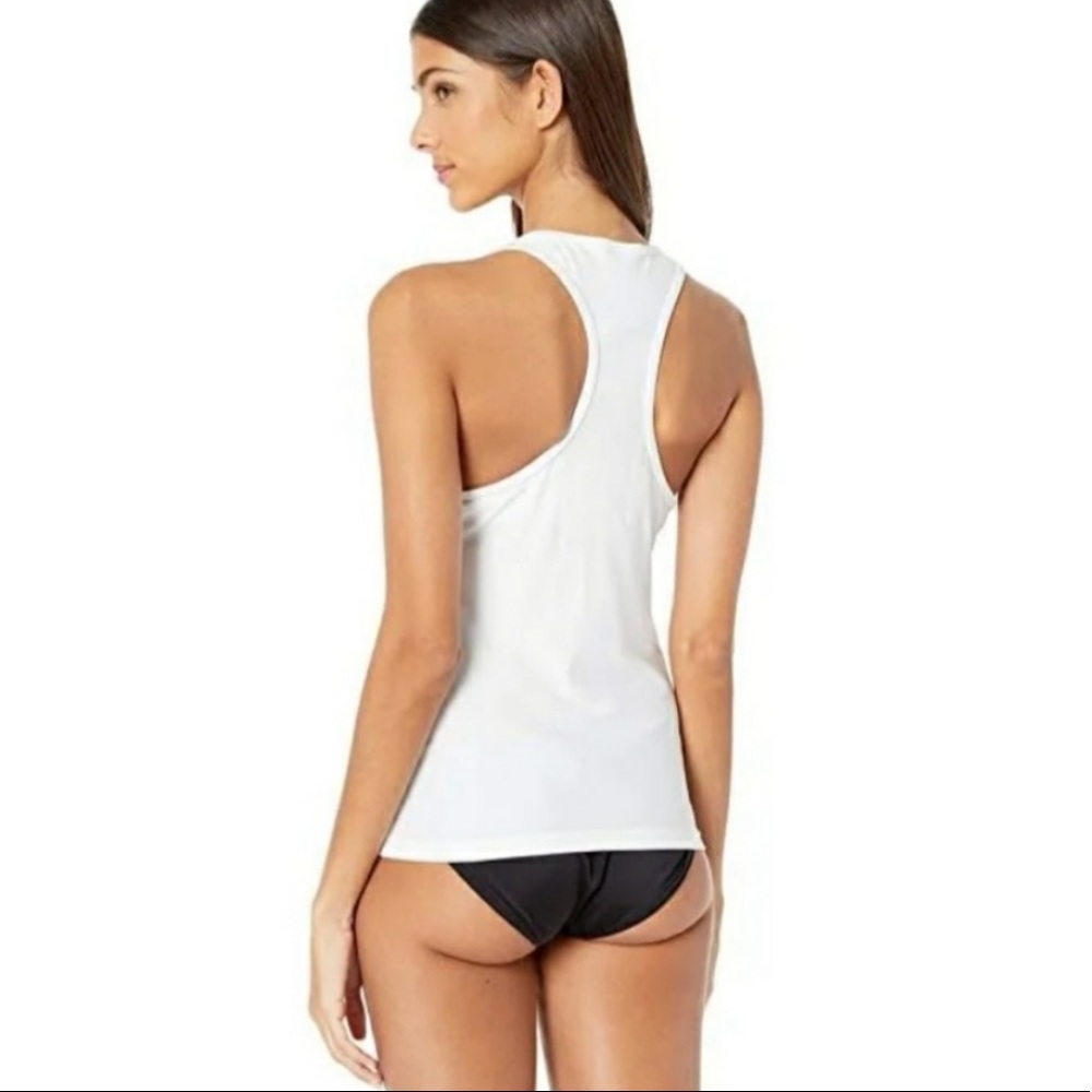 🔥VOLCOM🔥SIMPLY CORE WHITE TANKINI SWIMSUIT TOP RACERBACK XSMALL NWT - Picture 4 of 4
